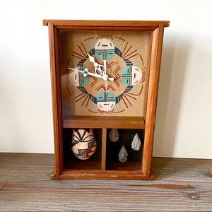 VTG Navajo Indian sand painting clock